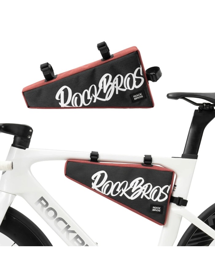 Rockbros G008 Flash Journey Triangle Frame Bike Bag XL 1.9 l - Black and Red Rockbros G008 Flash Journey Triangle Frame Bike Bag XL 1.9 l - Black and Red