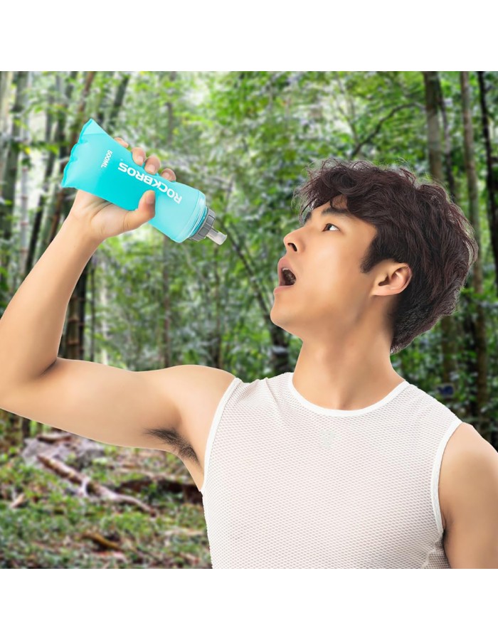 Rockbros 35210027001 soft flask running water bottle 500 ml - light blue Rockbros 35210027001 soft flask running water bottle 500 ml - light blue