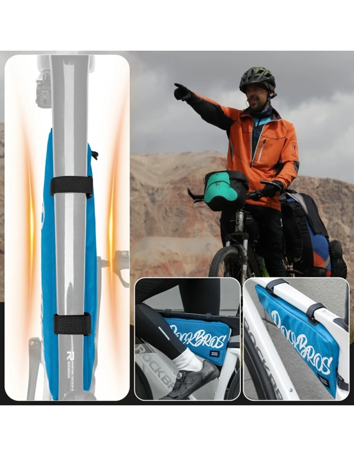 Rockbros G008 Flash Journey Triangle Frame Bike Bag XL 1.9 l - Blue Rockbros G008 Flash Journey Triangle Frame Bike Bag XL 1.9 l - Blue