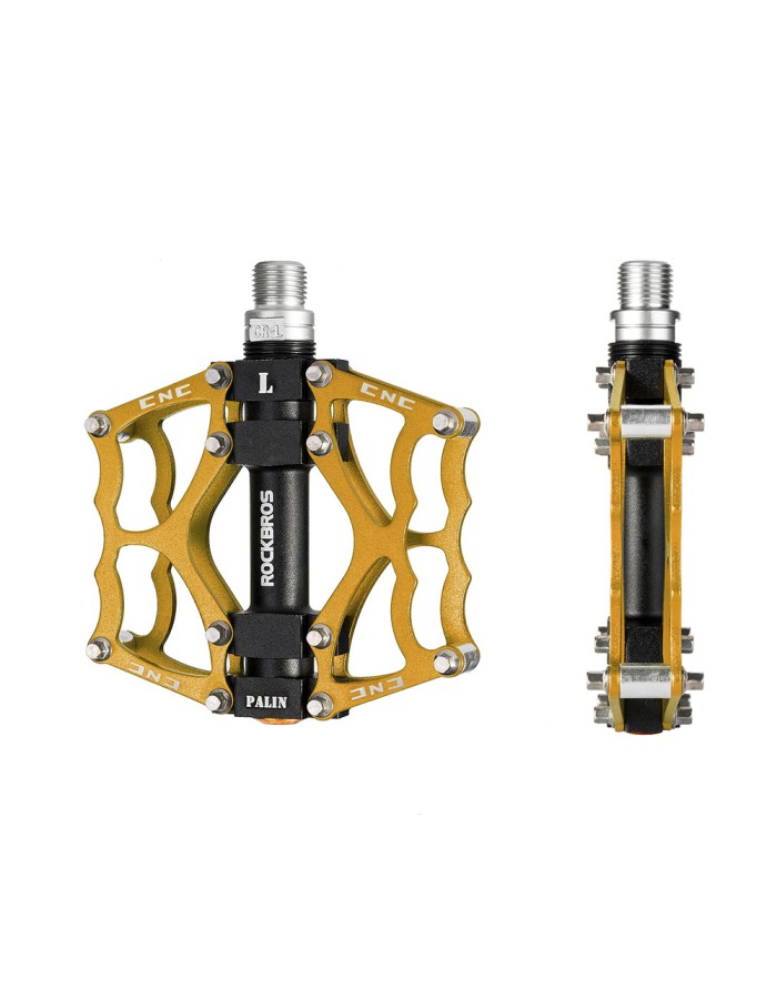 Rockbros JT201012LG 2010-12L Aluminum Platform Bicycle Pedals - Gold Rockbros JT201012LG 2010-12L Aluminum Platform Bicycle Pedals - Gold