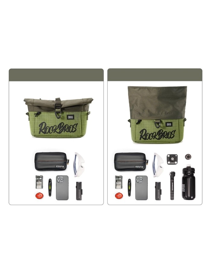 Rockbros W020-1 Foldable Handlebar Bicycle Bag - Green