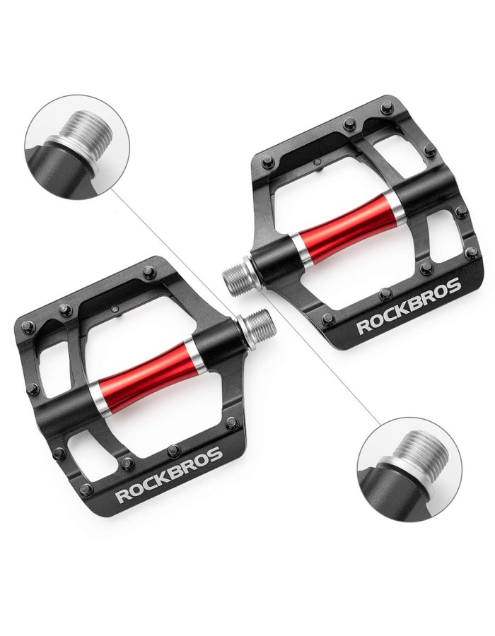 Rockbros 2020-12CBK Platform Aluminum Bicycle Pedals - Black Rockbros 2020-12CBK Platform Aluminum Bicycle Pedals - Black