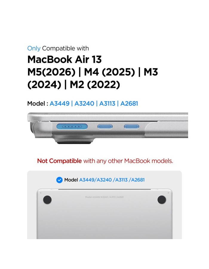 Spigen AirSkin Case for MacBook Air 13" 2023/2024/2025/2026 - Transparent