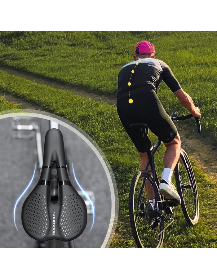 Rockbros 8182 city bicycle saddle, comfortable, anatomical - black