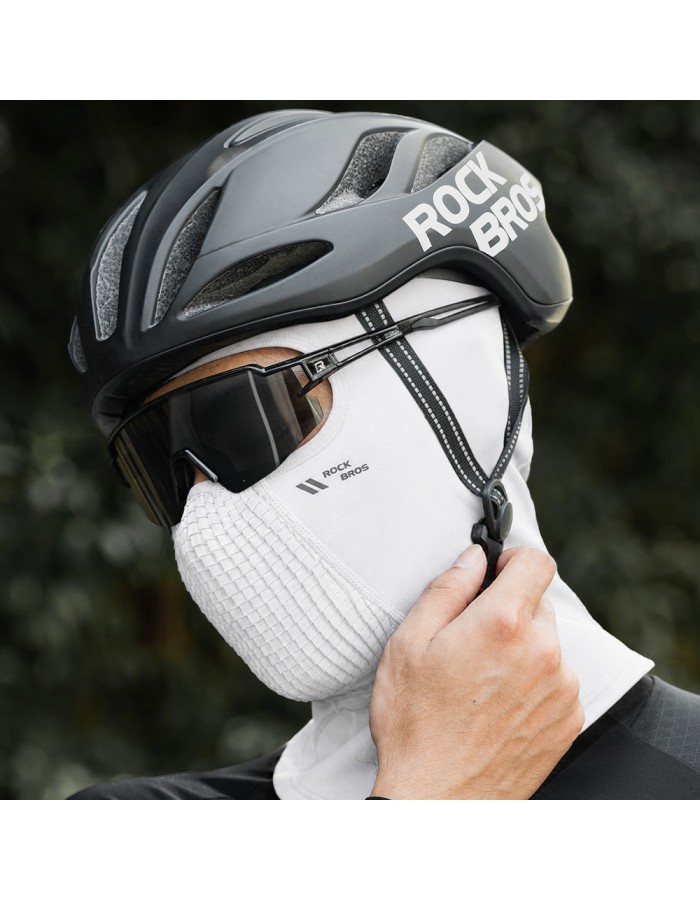 Rockbros LF25699 fleece cycling balaclava - white