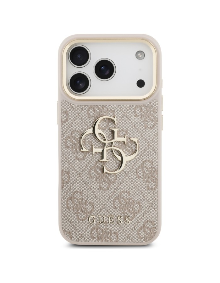 Guess 4G Big 4G Classic Logo Big Strap Metal Buttons Case for iPhone 17 Pro - Pink Guess 4G Big 4G Classic Logo Big Strap Metal Buttons Case for iPhone 17 Pro - Pink