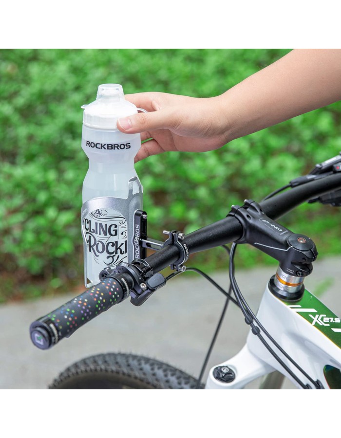 Rockbros KS-416 Adjustable Aluminum Bottle Cage Adapter - Black