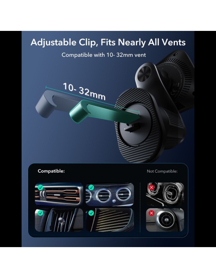 ESR OmniLock Qi2.2 Magnetic MagSafe Car Air Vent Mount - Black ESR OmniLock Qi2.2 Magnetic MagSafe Car Air Vent Mount - Black