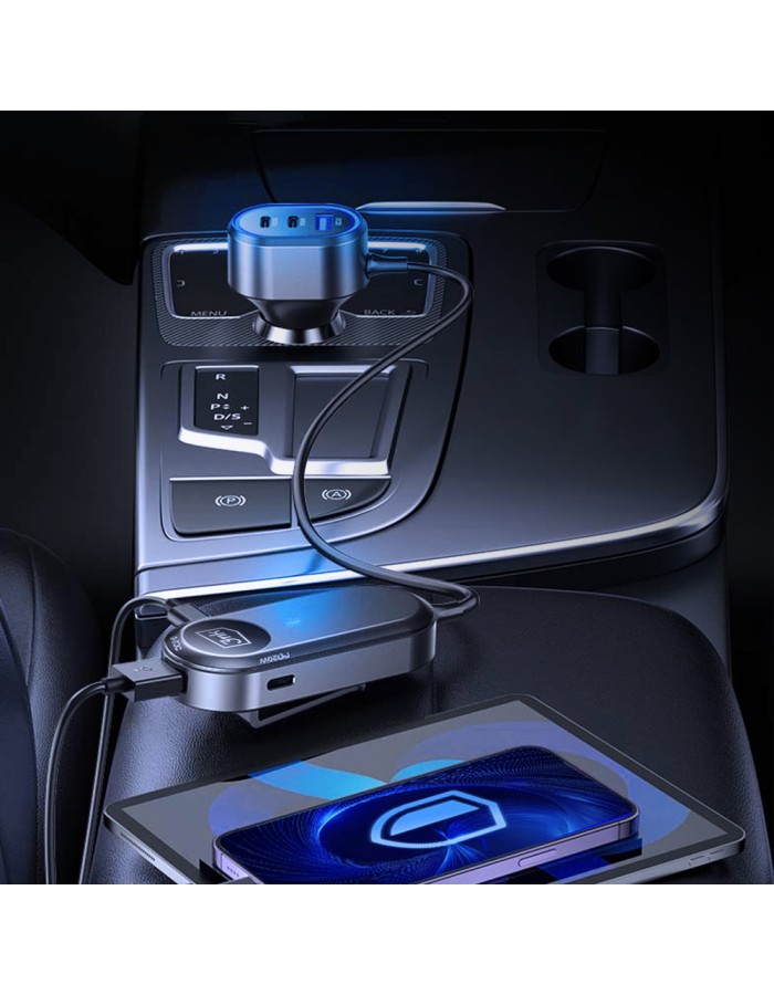 3mk Double Car Charger 135W PD QC PPS USB-C USB-A - Black