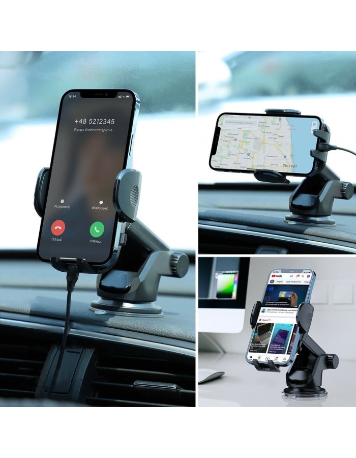 Joyroom car phone holder with telescopic extendable arm for dashboard and windshield black (JR-ZS259) Joyroom car phone holder with telescopic extendable arm for dashboard and windshield black (JR-ZS259)