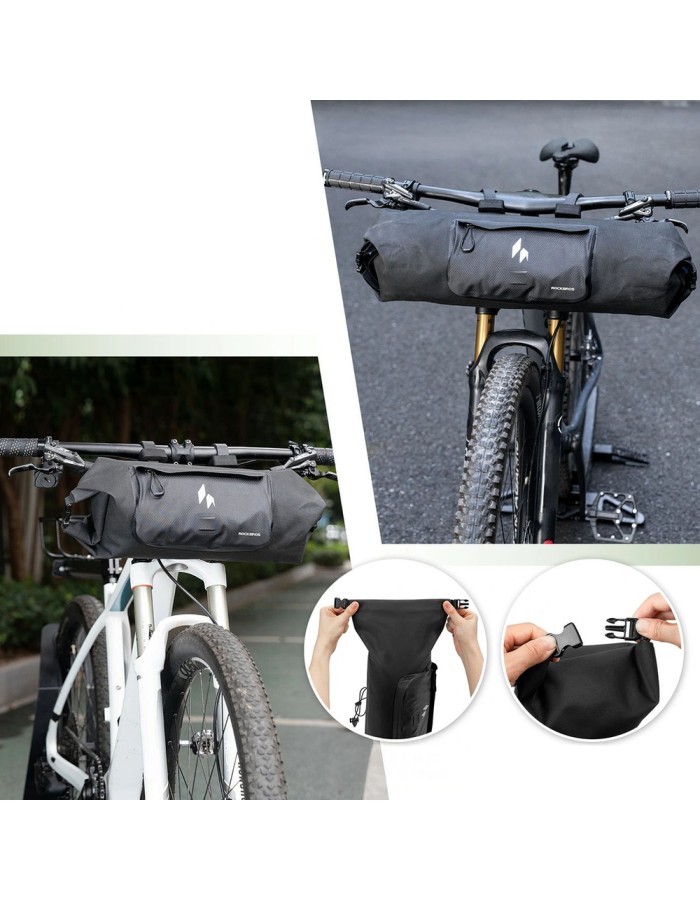 Rockbros AS-154 Waterproof Handlebar Bicycle Bag 8L - Black