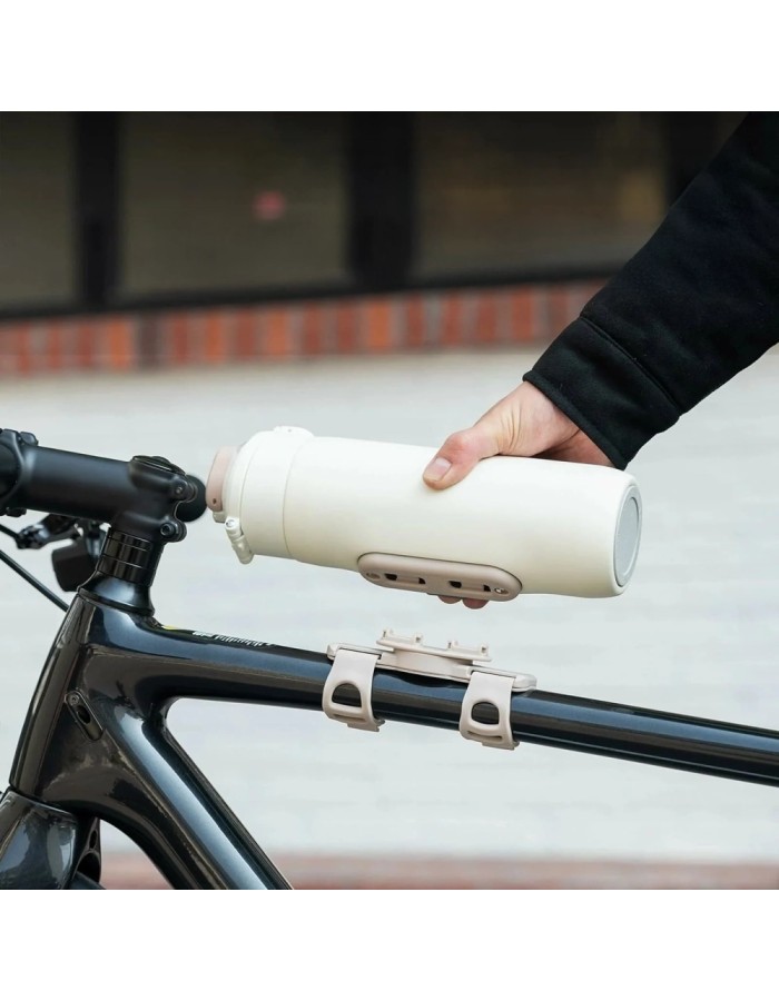 Rockbros S550H-1 700 ml Thermal Bottle with Magnetic Holder and Mounting Strap - Beige