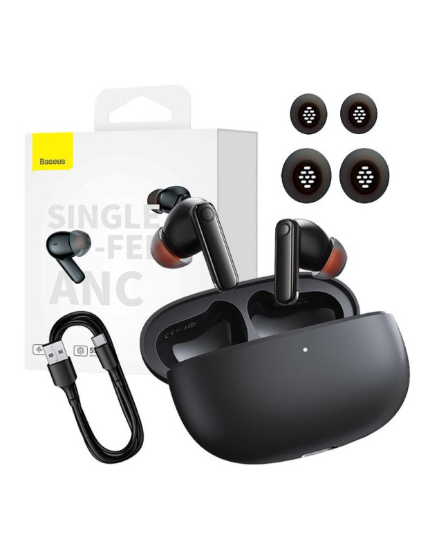 Baseus Headphones In Ear TWS ANC MZ10 Black Baseus Headphones In Ear TWS ANC MZ10 Black