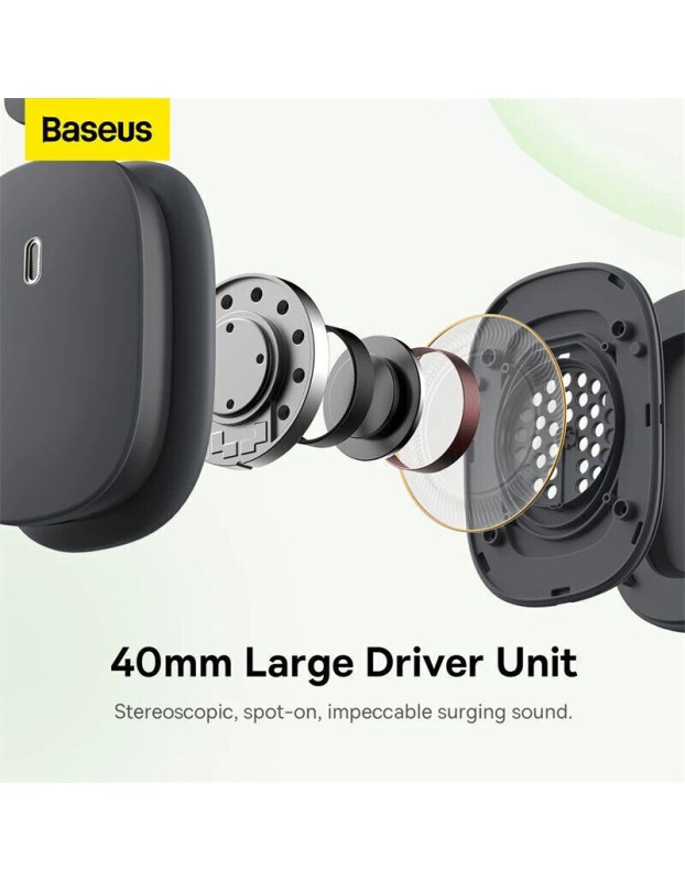 Baseus Bowie H1 Noise Cancelling Wireless Headphones White