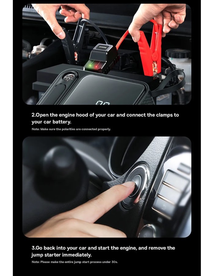 Baseus Car Jump Start Booster & Powerbank 26800maH 3000A