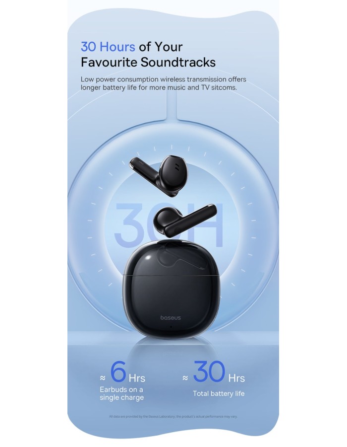 Baseus Headphones In Ear TWS Bowie E13 Moon White Baseus Headphones In Ear TWS Bowie E13 Moon White