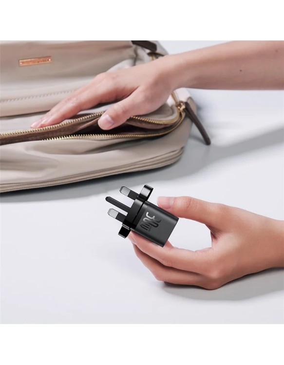 Baseus Charger Wall 30W USB-C UK MINI GaN5 Black Baseus Charger Wall 30W USB-C UK MINI GaN5 Black
