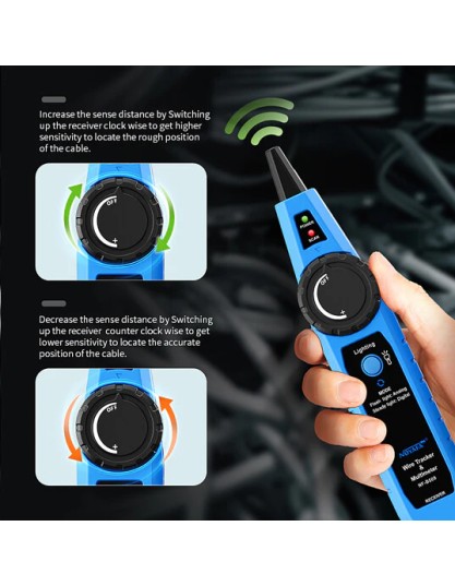 Noyafa Wire Tracker & Digital Multimeter with Cable Length Measurement, PoE Testing, NCV Detection, and LCD Display NF-B509