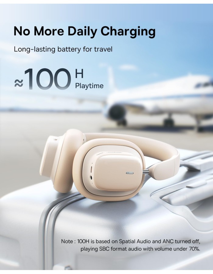 Baseus Wireless Headphones Over Ear ANC Bowie H1i White Baseus Wireless Headphones Over Ear ANC Bowie H1i White