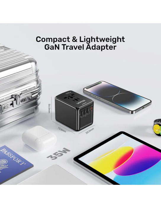 Unitek P1120A Universal Travel Charger 20W USBC+USBA Black Unitek P1120A Universal Travel Charger 20W USBC+USBA Black