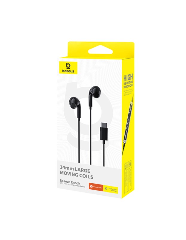 Baseus Earphones Wired Type C CZ17 Black Baseus Earphones Wired Type C CZ17 Black