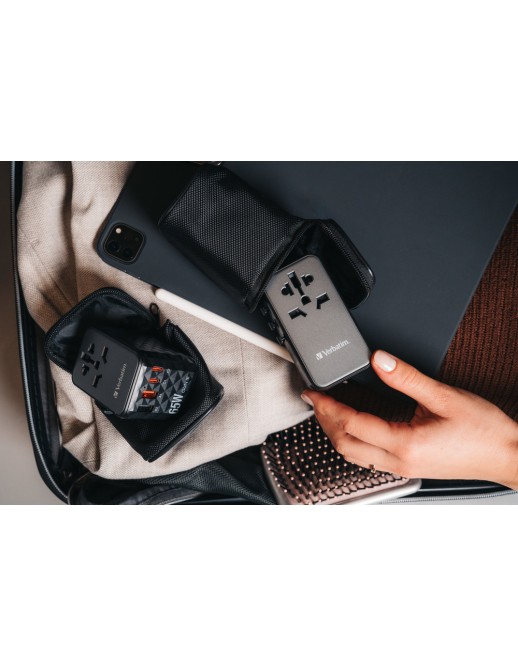 Verbatim Charger Travel Adapter World to World GAN III 100W 2xC 2xA UTA-06 Verbatim Charger Travel Adapter World to World GAN III 100W 2xC 2xA UTA-06