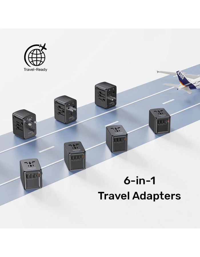 Unitek P1121A Universal Travel Wall Charger 35W 2xUSB-C + 3xUSB-A