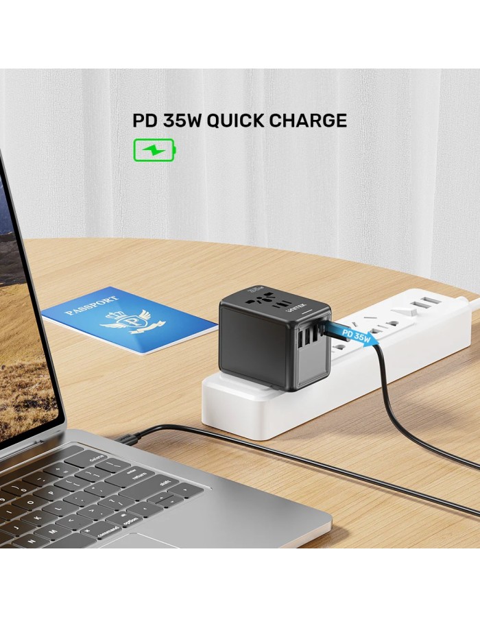 Unitek P1121A Universal Travel Wall Charger 35W 2xUSB-C + 3xUSB-A
