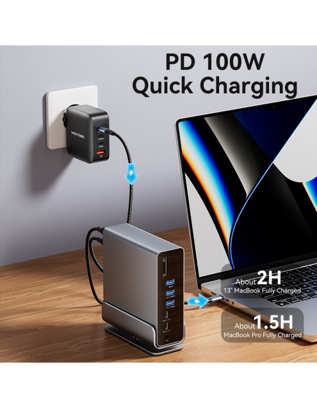 Vention HUB USB-C 8xUSB/2xHDMI/DP/MST/RJ45/SD/3.5mm/PD TPUH0 Vention HUB USB-C 8xUSB/2xHDMI/DP/MST/RJ45/SD/3.5mm/PD TPUH0