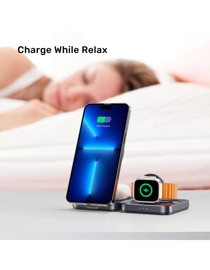 Unitek Charge Wireless Qi2 15W Foldable 3-in-1 Charging Station P1300A Unitek Charge Wireless Qi2 15W Foldable 3-in-1 Charging Station P1300A