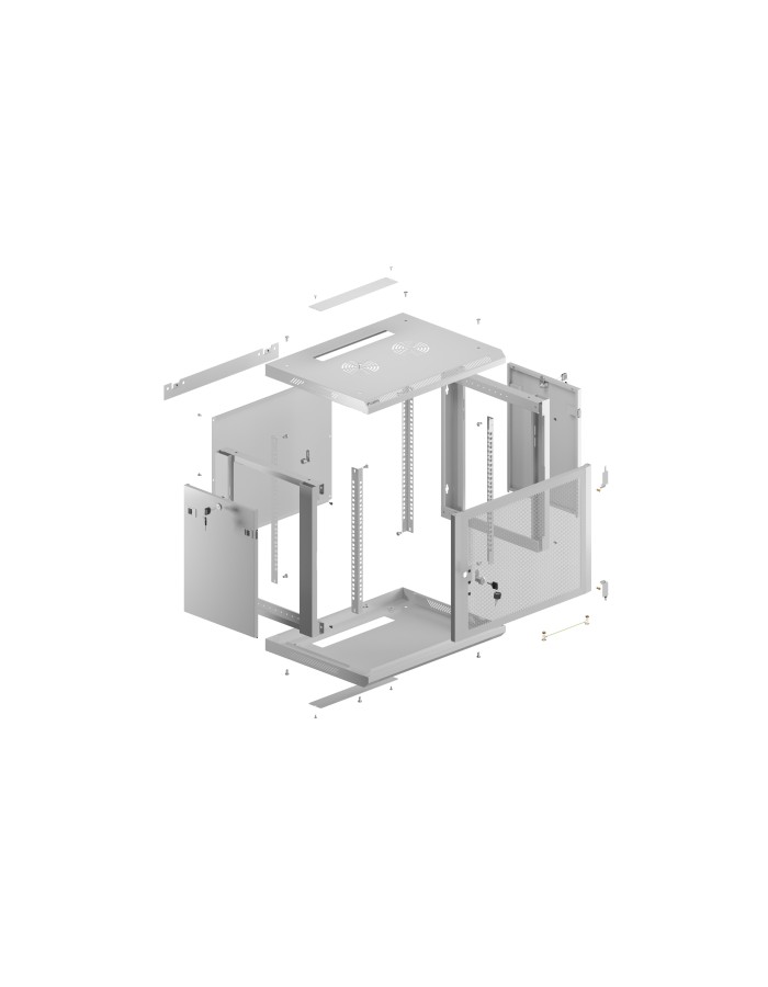 Lanberg Wall Rack 19'' with Perforated Door 6U 45cm Grey FLAT PACKED Lanberg Wall Rack 19'' with Perforated Door 6U 45cm Grey FLAT PACKED
