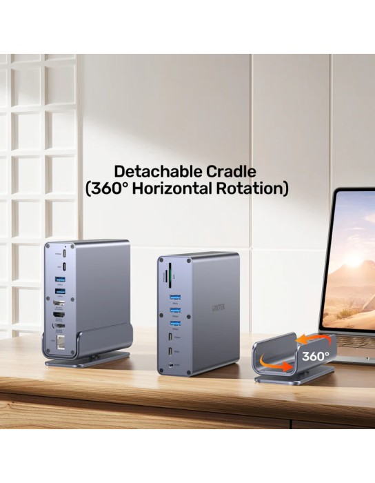 Unitek D1135A 15in1 USB-C Hub Supports Macbook M1 Triple 4K Displays PD100W Dual Card Readers