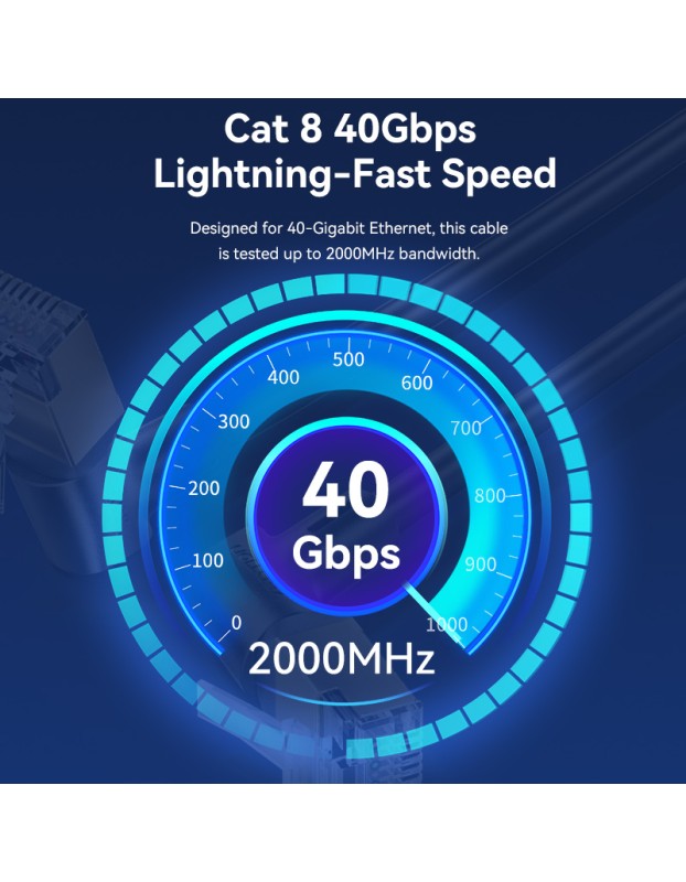 Vention NETWORK Cable Cat8 STP Rotate Right Angle Slim 1.0m Black IKLBF Vention NETWORK Cable Cat8 STP Rotate Right Angle Slim 1.0m Black IKLBF
