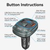 Vention Car FM Transmitter, USB Music Player & Charger 3xUSB 30W/18W/5W FFLB0