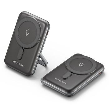 Vention Powerbank Wireless Magnetic 10000mAh 20W with Stand Black FHNB0