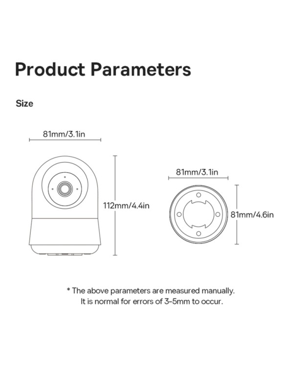 Baseus Security P1 Pro Indoor Camera 3K White EU Baseus Security P1 Pro Indoor Camera 3K White EU