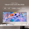 ASUS Monitor EyeCare 34" UWQHD 100Hz VA Curved 1500R Air-Ionizer USB Hub DP HDMI USB-C PD Speakers VU34WCIP-W White ASUS Monitor EyeCare 34" UWQHD 100Hz VA Curved 1500R Air-Ionizer USB Hub DP HDMI USB-C PD Speakers VU34WCIP-W White