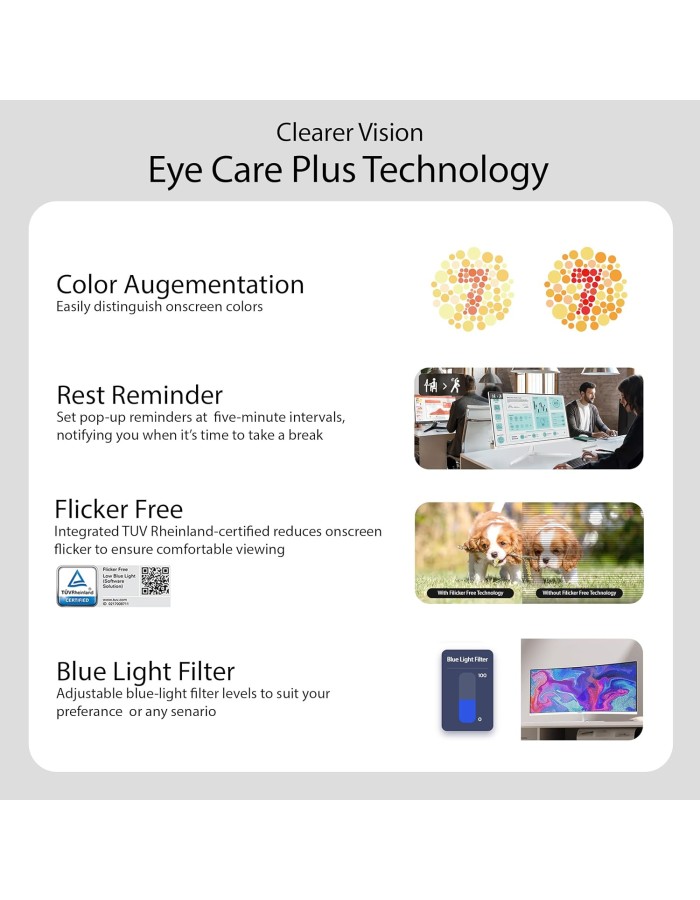 ASUS Monitor EyeCare 34" UWQHD 100Hz VA Curved 1500R Air-Ionizer USB Hub DP HDMI USB-C PD Speakers VU34WCIP-W White ASUS Monitor EyeCare 34" UWQHD 100Hz VA Curved 1500R Air-Ionizer USB Hub DP HDMI USB-C PD Speakers VU34WCIP-W White