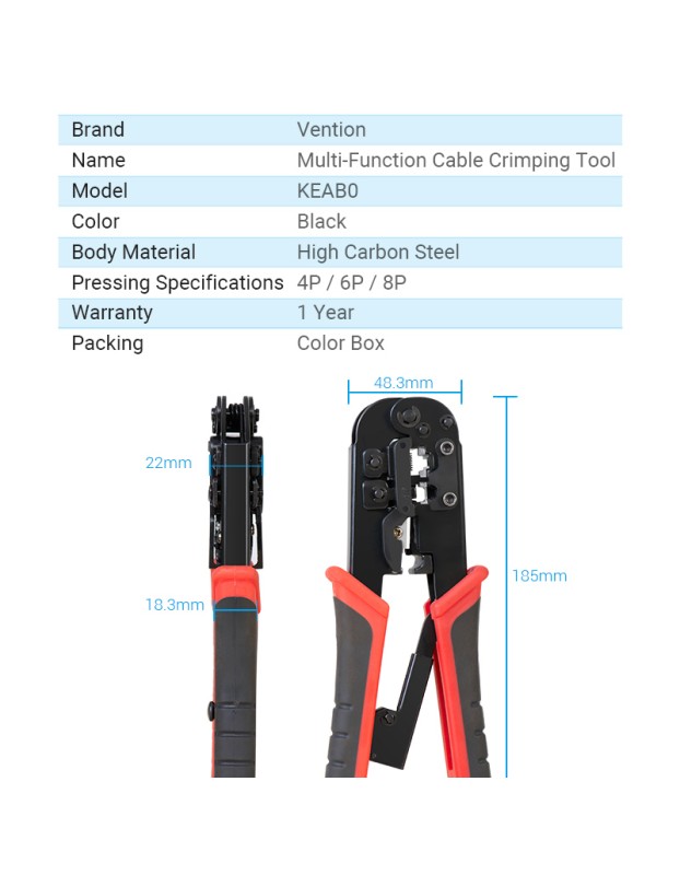 Vention Multi-Fuction Crimping Tool KEAB0 Vention Multi-Fuction Crimping Tool KEAB0