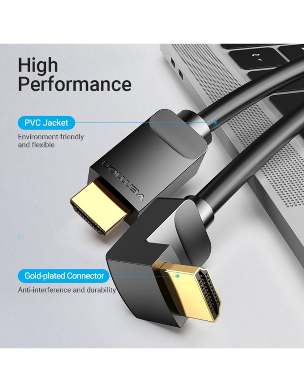 Vention HDMI Cable Right Angle 90 Degrees 1.5m AARBG Vention HDMI Cable Right Angle 90 Degrees 1.5m AARBG
