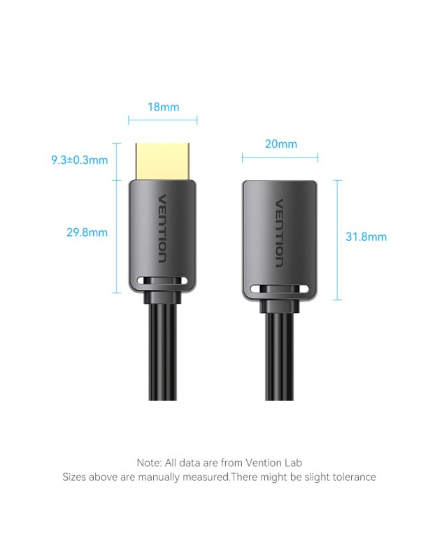 Vention HDMI Cable 2.0 M-F Extension 2.0m AHCBH Vention HDMI Cable 2.0 M-F Extension 2.0m AHCBH
