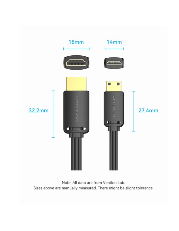 Vention HDMI to HDMI Mini Cable 1.0m AGHBF