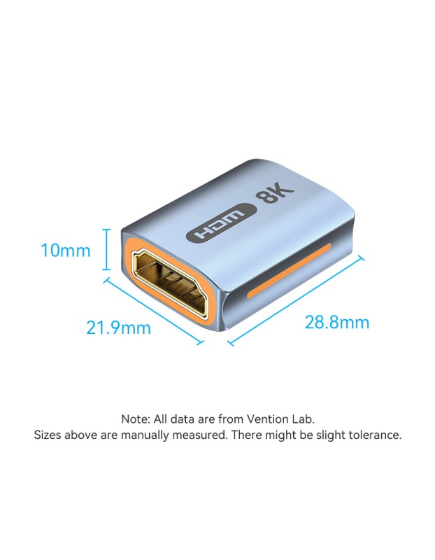 Vention HDMI Coupler Female-Female v2.1 8K Metal AIUH0 Vention HDMI Coupler Female-Female v2.1 8K Metal AIUH0