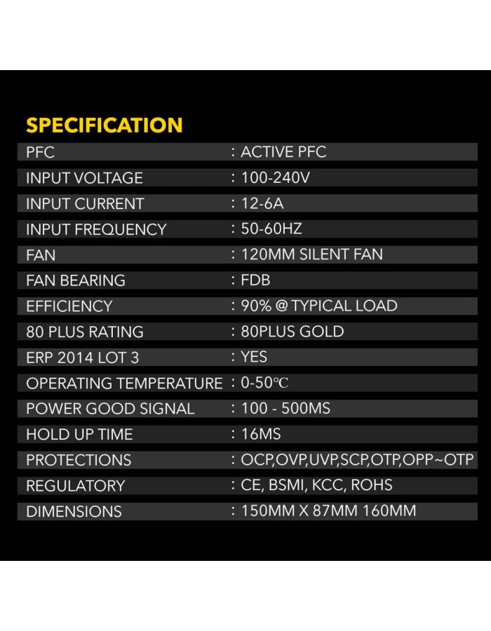 Armaggeddon Gaming PSU 1200W Modular & Certified 80+ VOLTRON GOLD 1200 Black