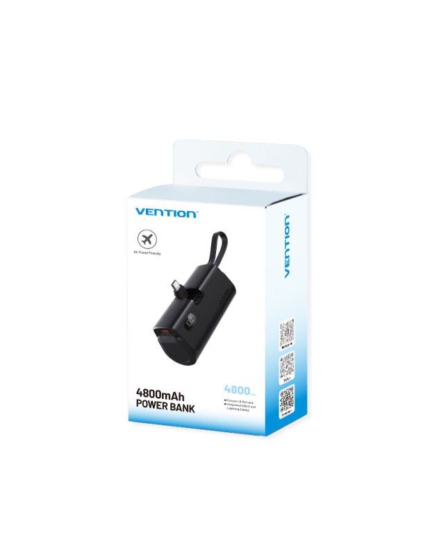 Vention Powerbank 4800mAh 22.5W Foldable USB-C Black FHQB0 Vention Powerbank 4800mAh 22.5W Foldable USB-C Black FHQB0
