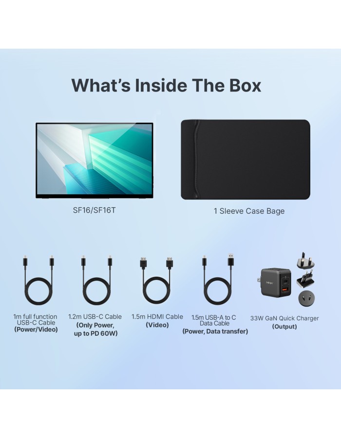 MINIX Monitor Portable Touch 16" Full-HD 100% sRGB USB-C/HDMI, PD, Foldable Stand SF16T MINIX Monitor Portable Touch 16" Full-HD 100% sRGB USB-C/HDMI, PD, Foldable Stand SF16T