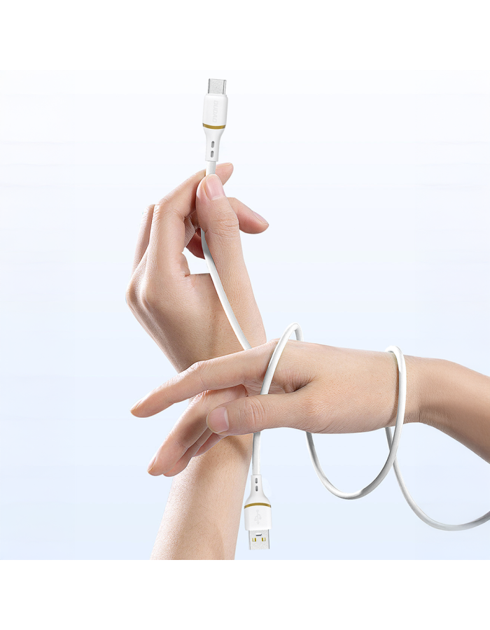 Dudao L25L USB-A - Lightning Cable 1m 30W with Soft Silicone Braid - White