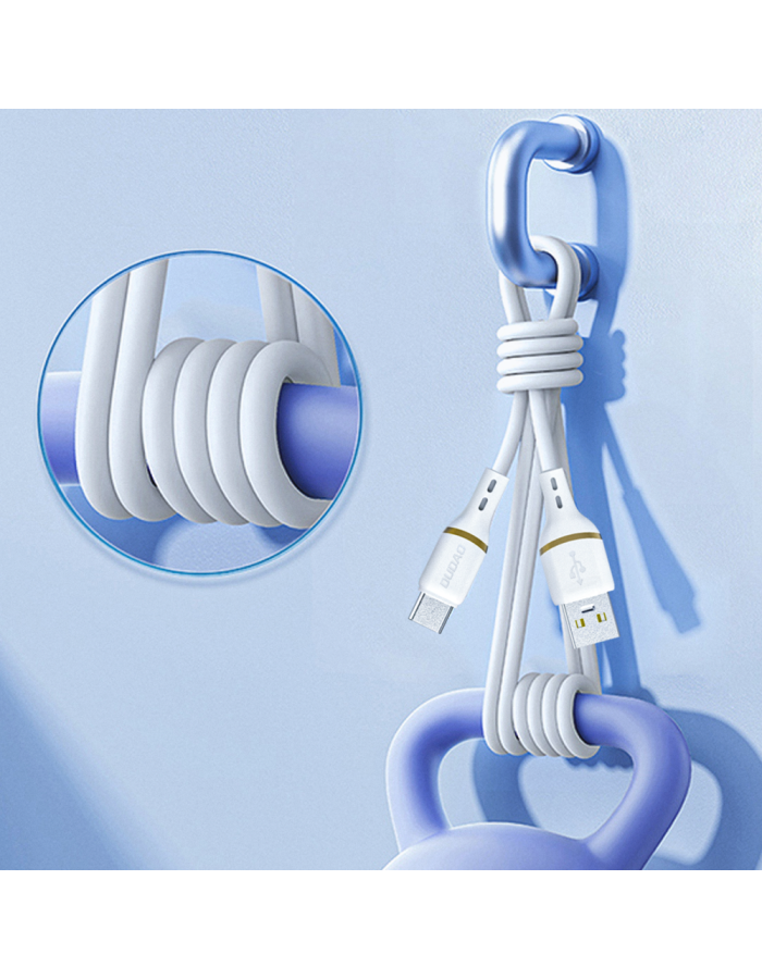 Dudao L25L USB-A - Lightning Cable 1m 30W with Soft Silicone Braid - White