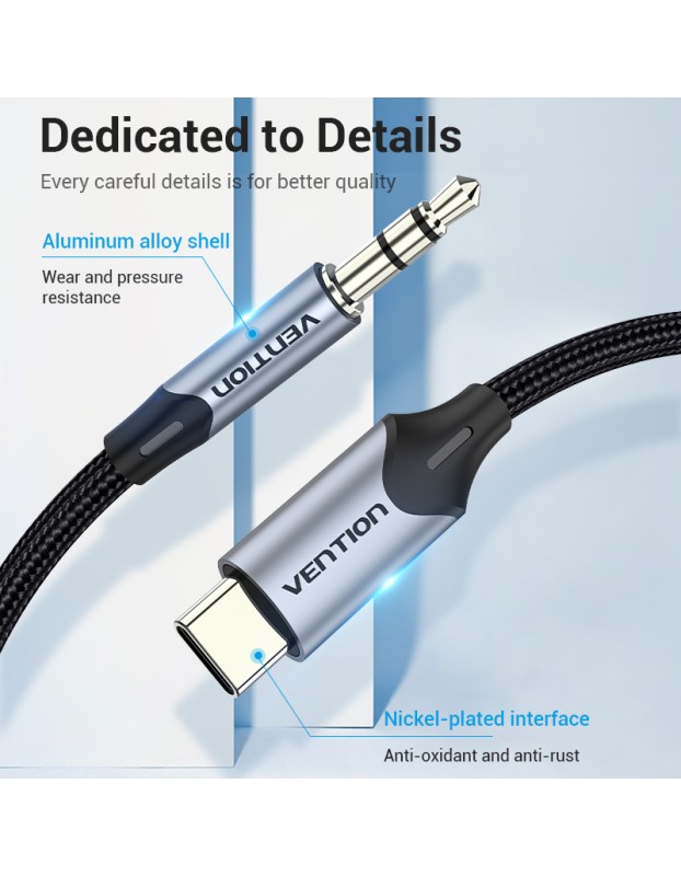 Vention AUDIO CONVERTER USB-C to 3.5mm Male Cable 1.5m BGKHG Vention AUDIO CONVERTER USB-C to 3.5mm Male Cable 1.5m BGKHG