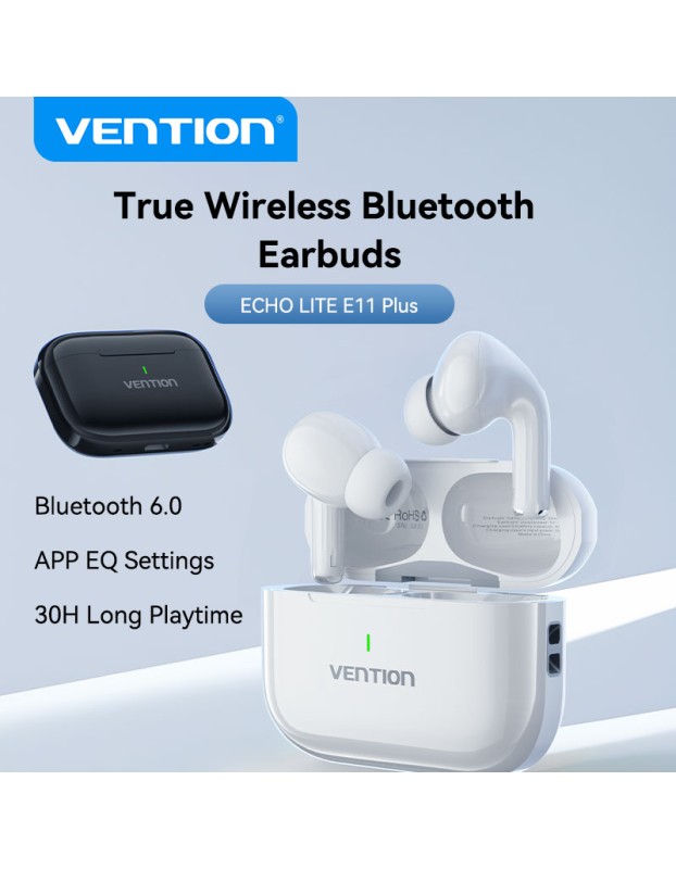 Vention Earphones BT TWS InEar ECHO LITE E11 Plus White NBVW0-Plus Vention Earphones BT TWS InEar ECHO LITE E11 Plus White NBVW0-Plus